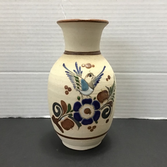 Retro Mexican Tonalá Vase with Little Bird - Picture 5 of 7